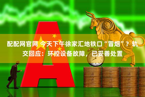 配配网官网 今天下午徐家汇地铁口“冒烟”？轨交回应：环控设备故障，已妥善处置